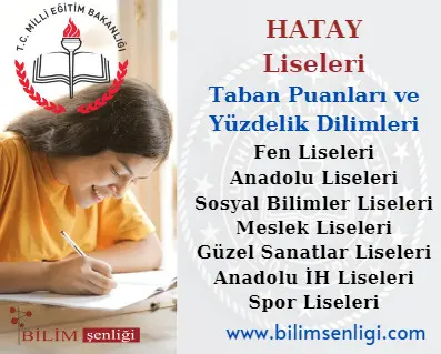 2024 Hatay Liseleri Taban Puanları ve Yüzdelik Dilimleri Hatay Liseleri Taban Puanları ve Yüzdelik Dilimleri