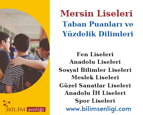 2024 Mersin Liseleri Taban Puanları ve Yüzdelik Dilimleri Mersin Liseleri