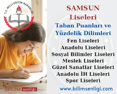 Samsun Fen Liseleri LGS Taban Puanları 2025 Samsun Liseleri Taban Puanları ve Yüzdelik Dilimleri