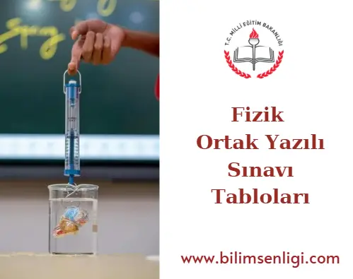 9., 10., 11. ve 12. Sınıf 2. Dönem Fizik Ortak Yazılı Sınavı Tabloları Yayınlandı! Fizik Ortak Yazılı Sınavı Tabloları